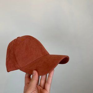 NWT trendy Suede orange baseball cap type hat